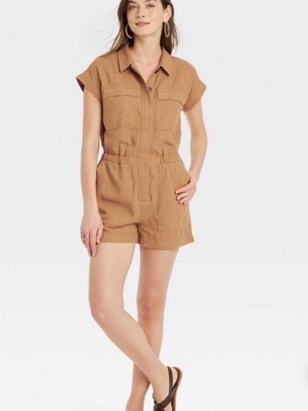Universal Thread Camel Short Utility Jumpsuit